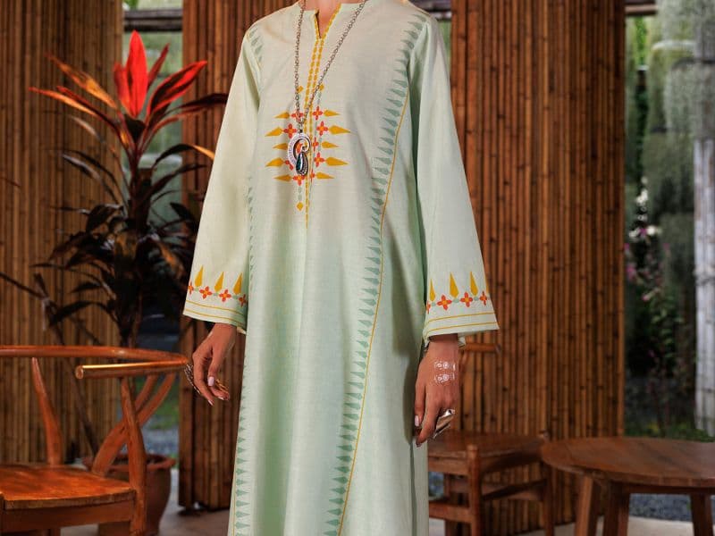 Sage Green Lawn Formal 2 Piece Stitched thumbnail