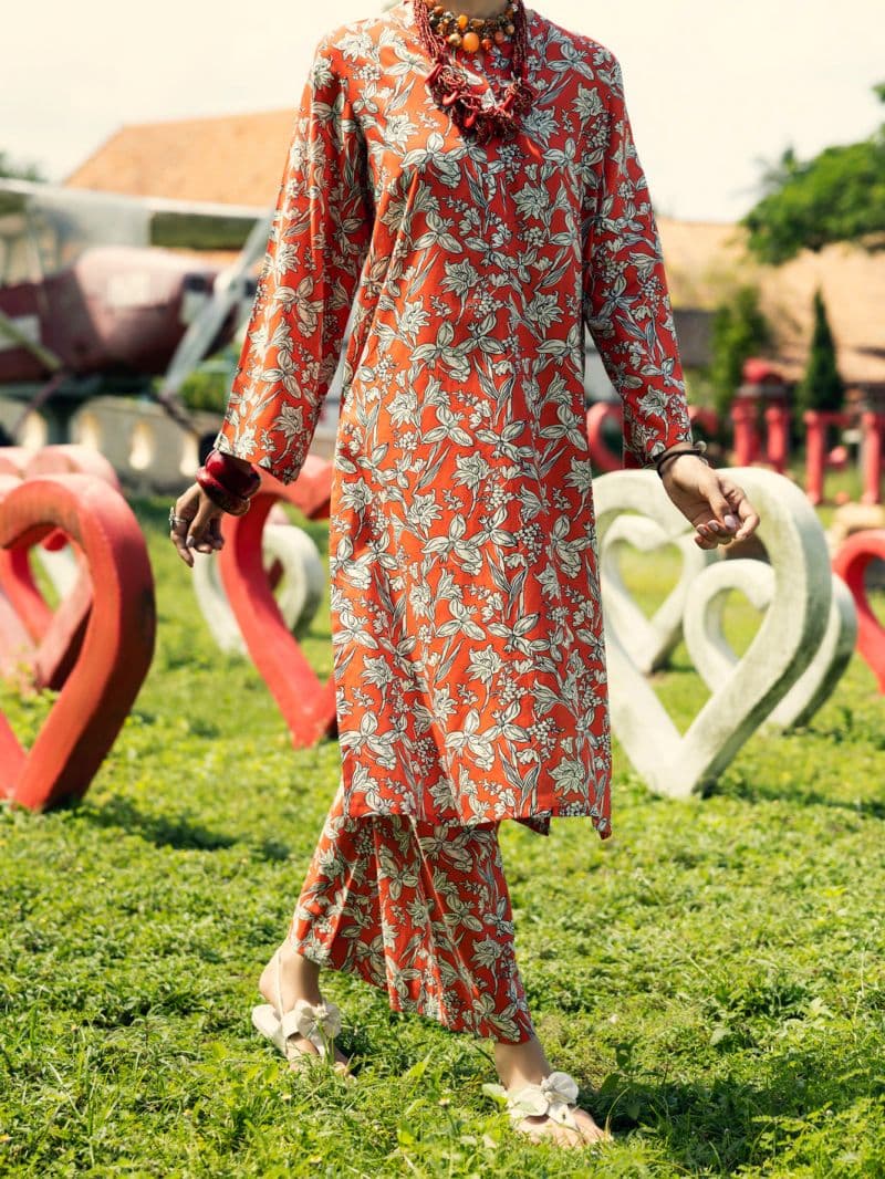 Orange Lawn 2 Piece Stitched thumbnail