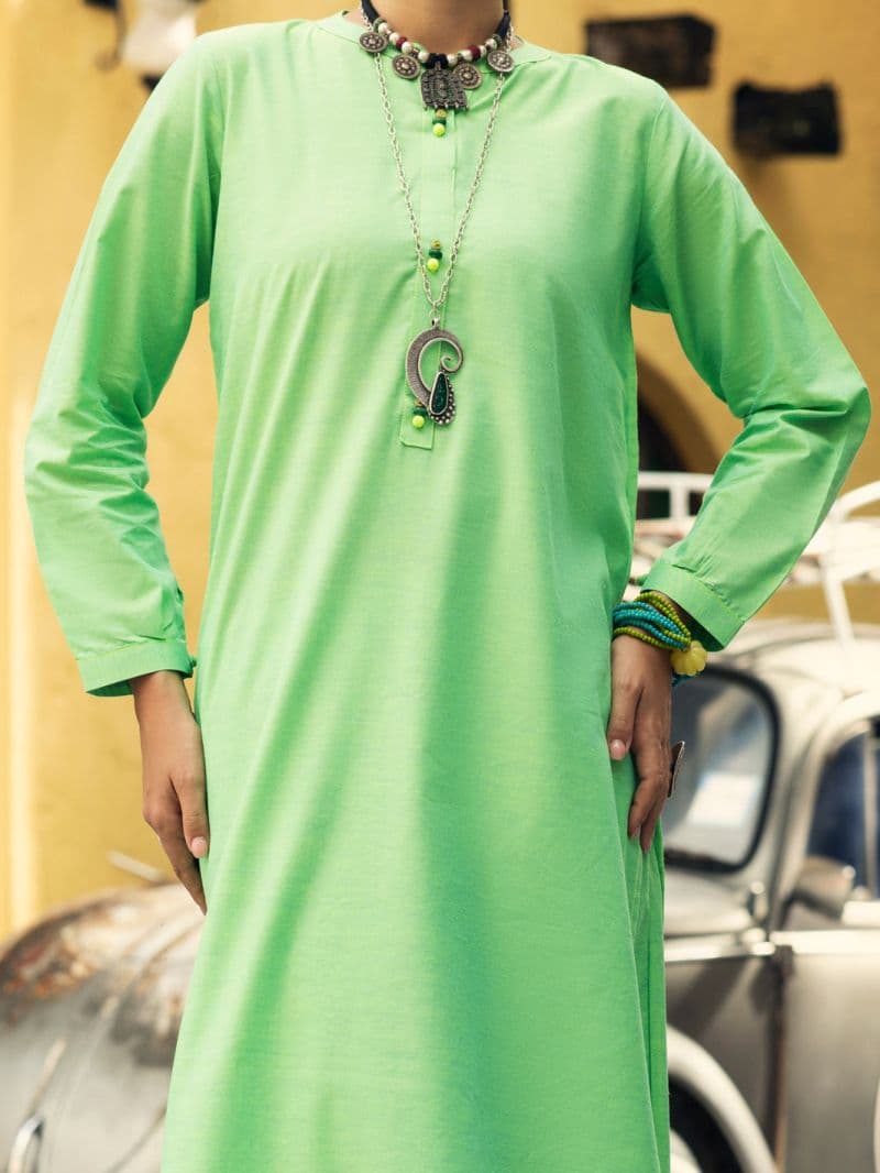 Light Green Yarn Dyed Formal 2 Piece Stitched