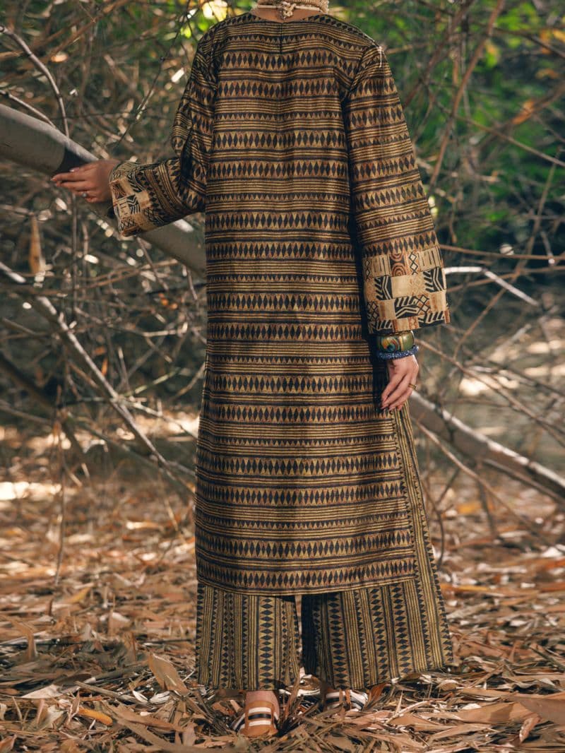 Black Raw Silk 2Pc Stitched