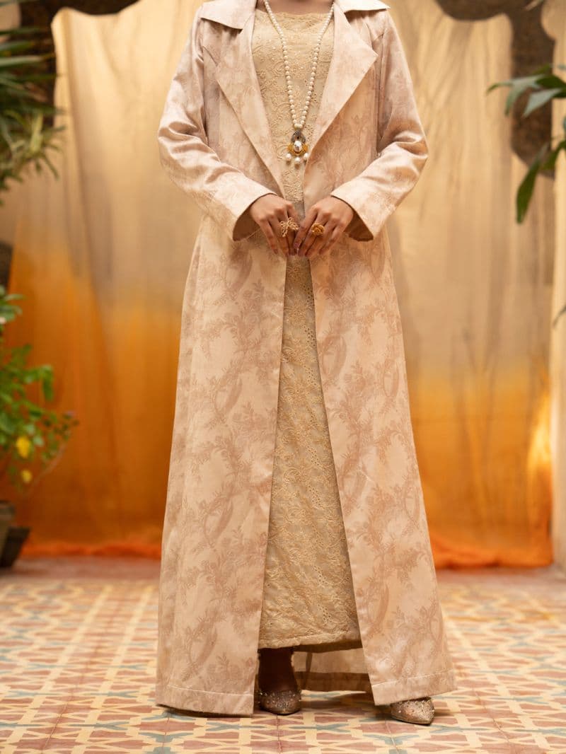 Beige Dobby Formal 2Pc Stitched