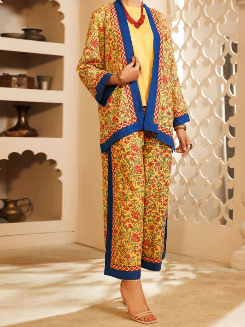 Yellow Cambric 2Pc Stitched