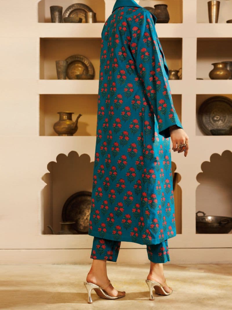 Teal Cambric 2Pc Stitched