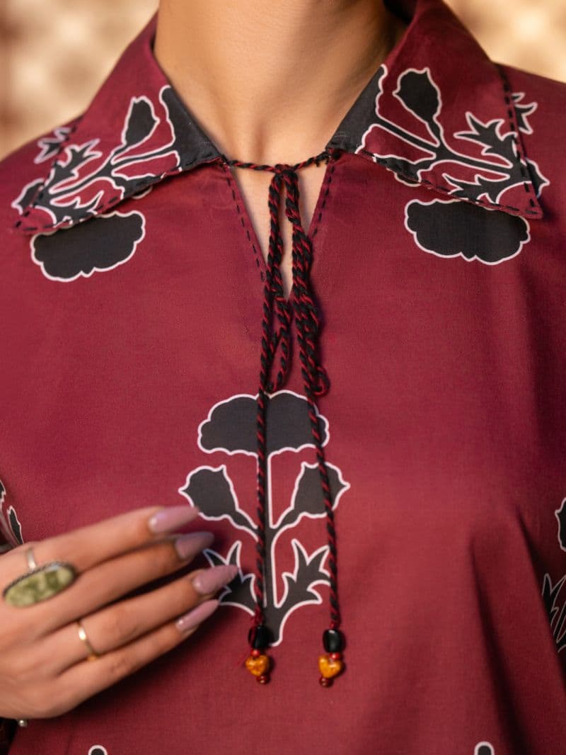 Maroon Cambric Kurti thumbnail