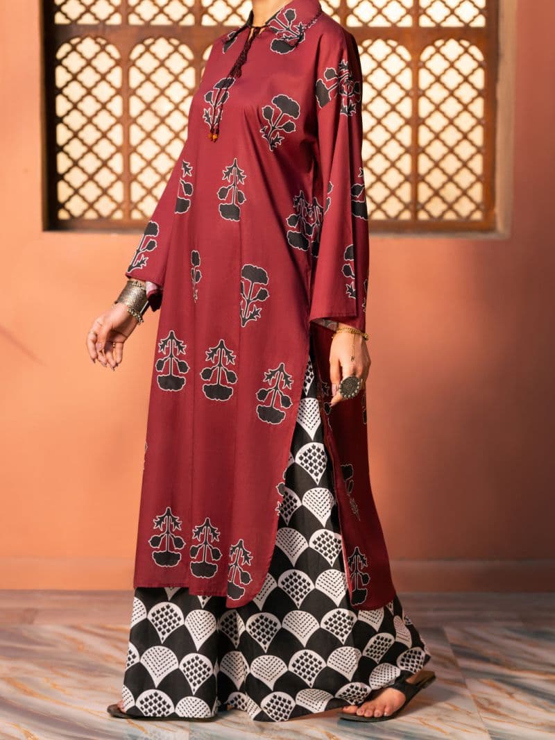 Maroon Cambric Kurti thumbnail