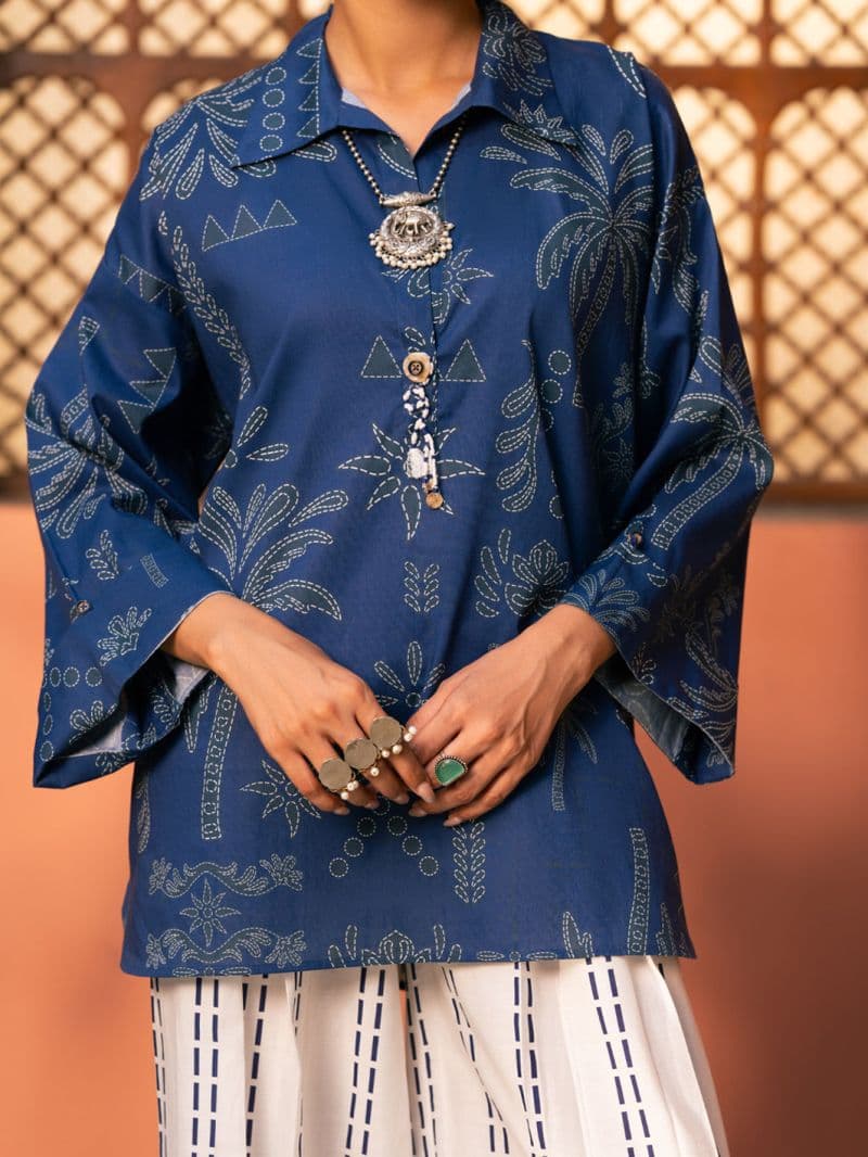 Blue Cambric Kurti thumbnail