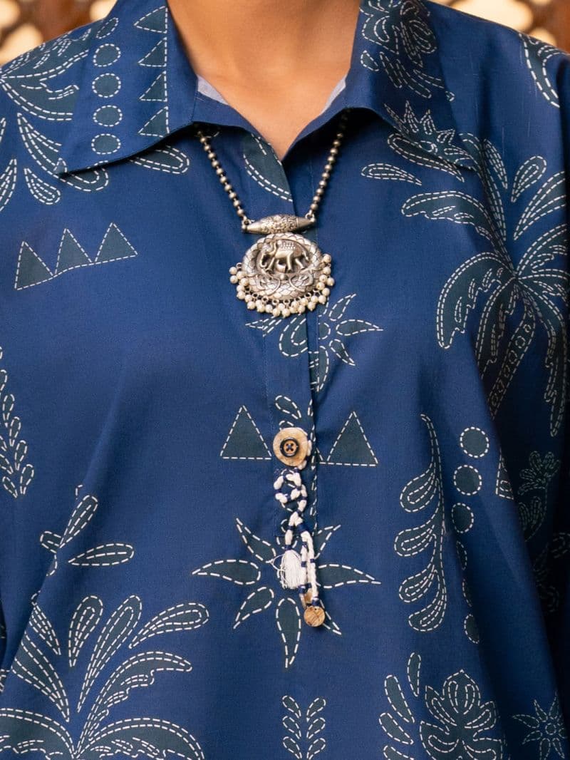 Blue Cambric Kurti thumbnail
