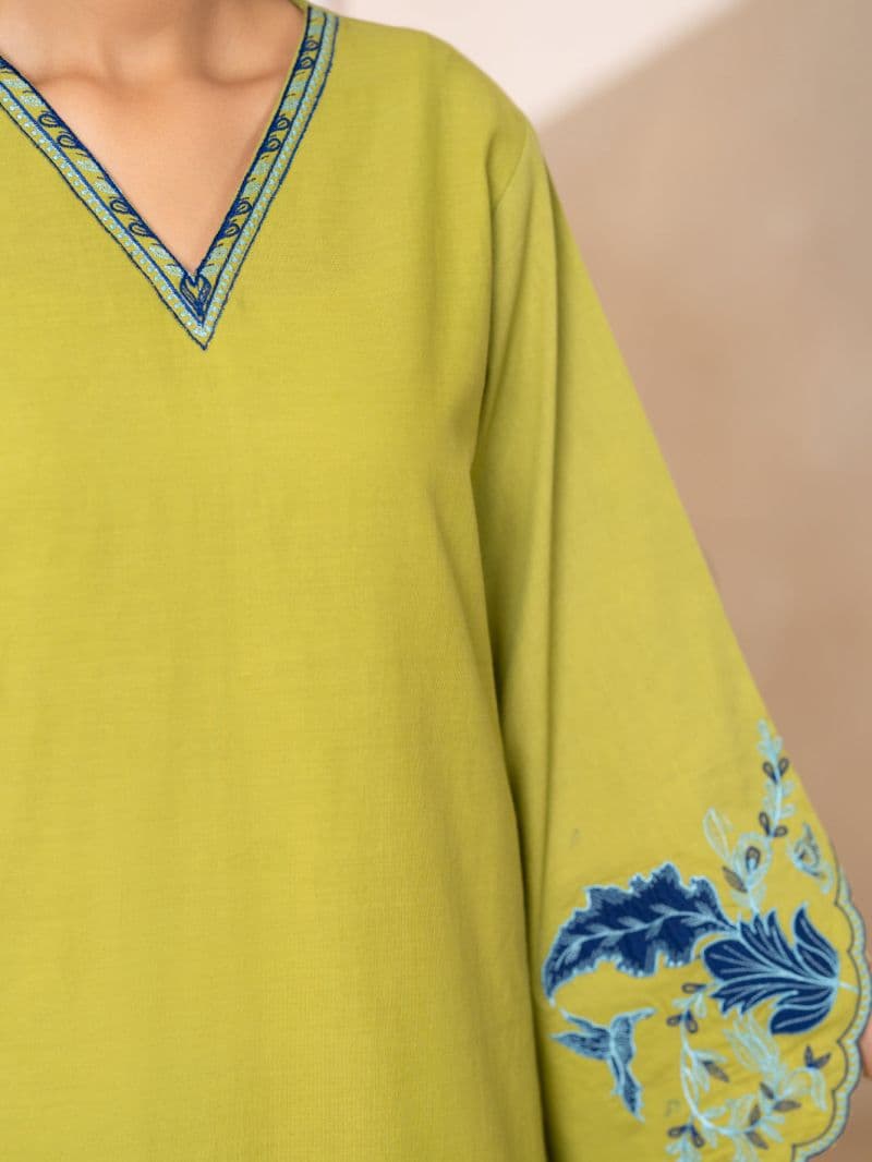 Parrot Green Cotton Lawn Kurti thumbnail