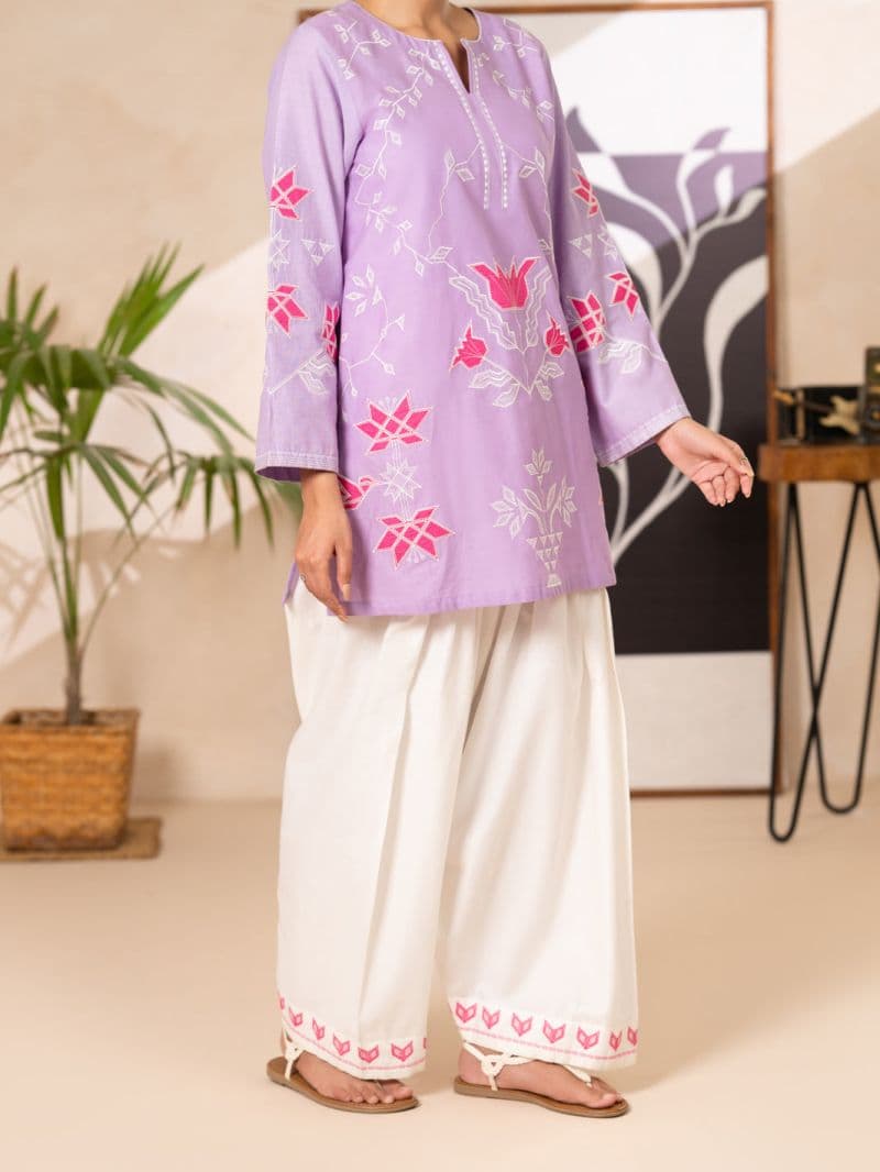 Light Purple Cotton Lawn Kurti thumbnail