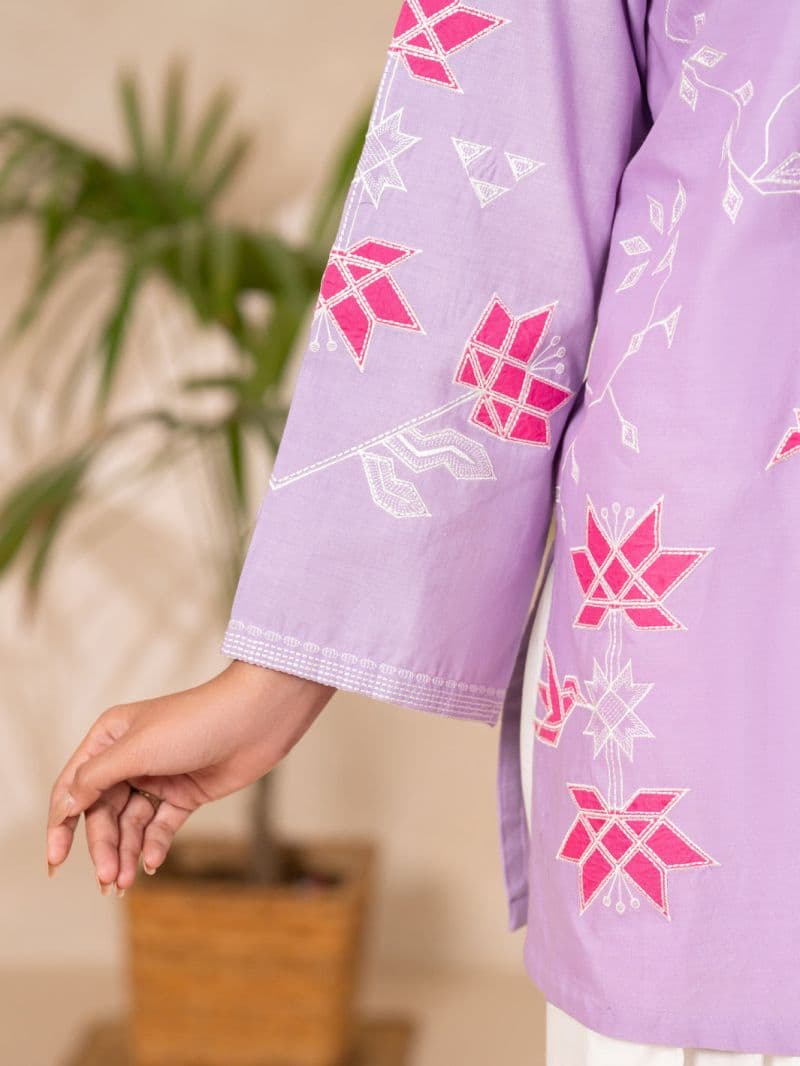 Light Purple Cotton Lawn Kurti thumbnail