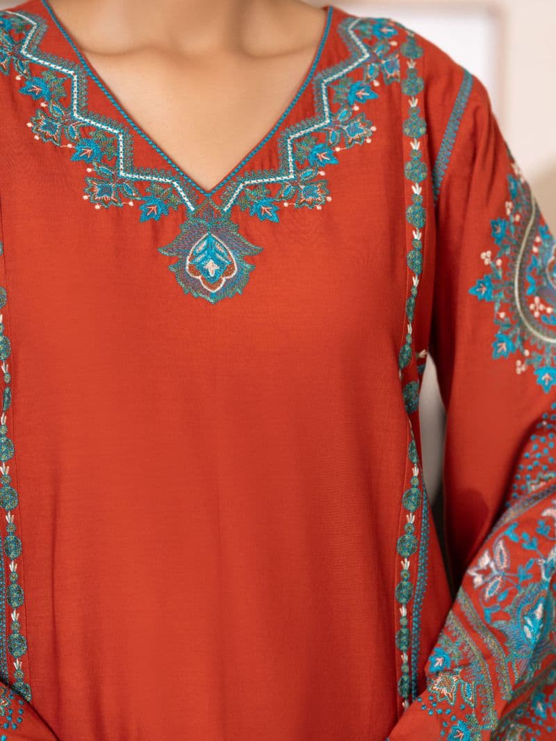 Rust Cotton Lawn Kurti thumbnail