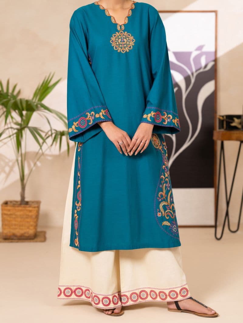 Turquoise Lawn Dyed Kurti thumbnail