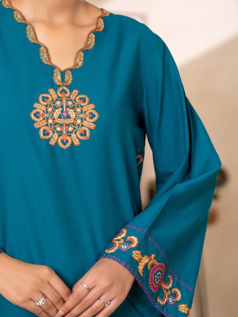 Turquoise Lawn Dyed Kurti thumbnail