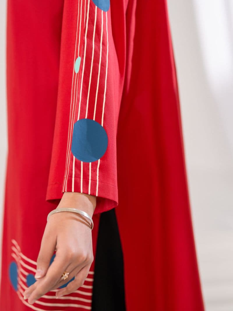 Red Lawn Kurti