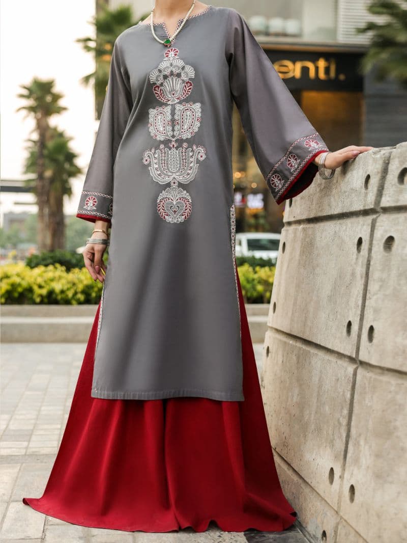 Grey Lawn Kurti thumbnail