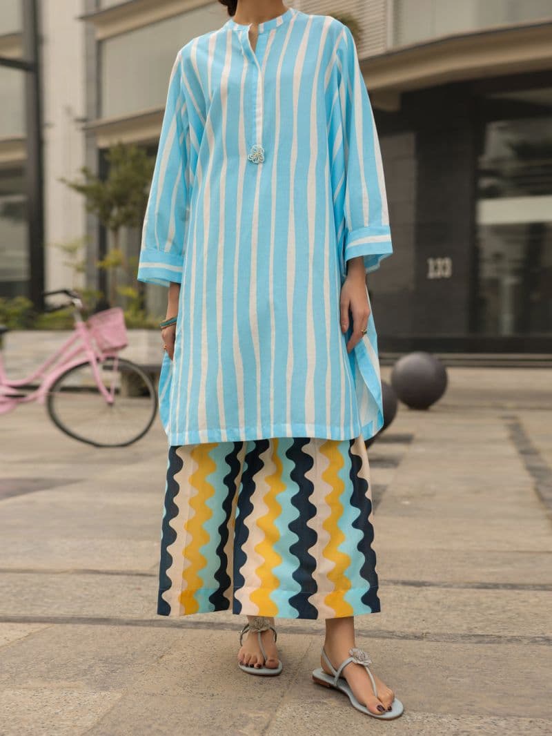 Blue Lawn Kurti thumbnail