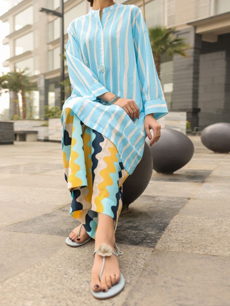 Blue Lawn Kurti thumbnail