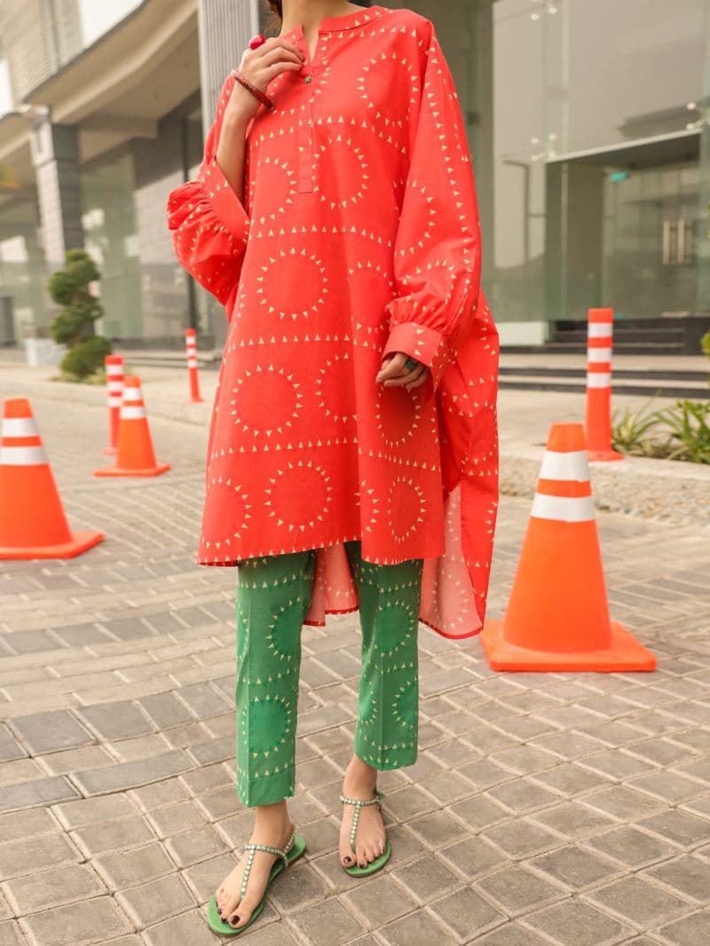 Orange Lawn Kurti thumbnail