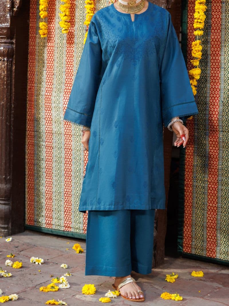 Turquoise Cambric Kurti thumbnail