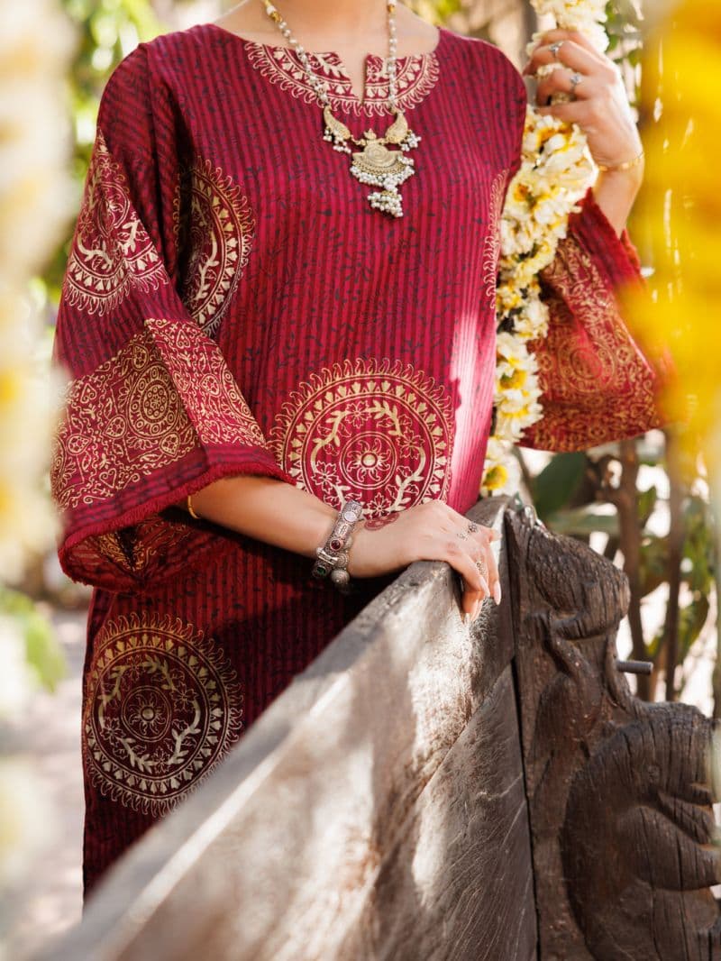 Maroon Dobby Kurti thumbnail