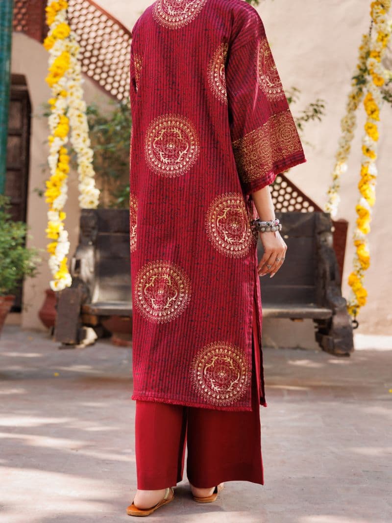 Maroon Dobby Kurti thumbnail