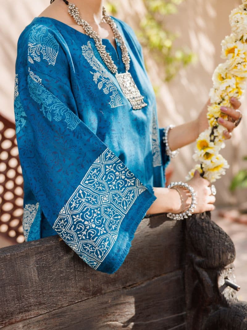 Blue Dobby Kurti thumbnail