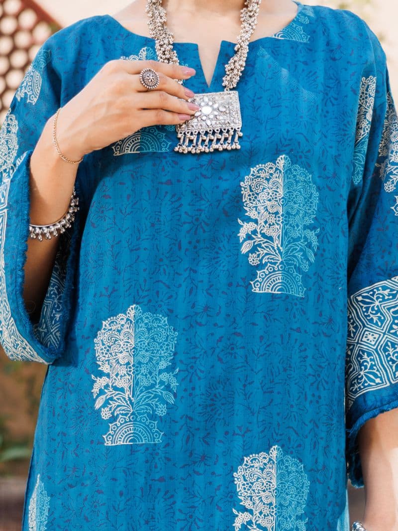 Blue Dobby Kurti thumbnail