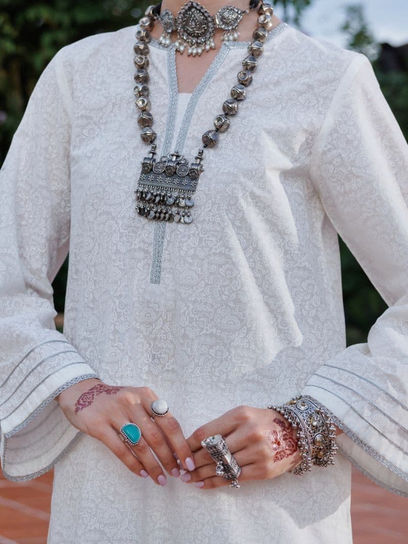 White Lawn Kurti thumbnail