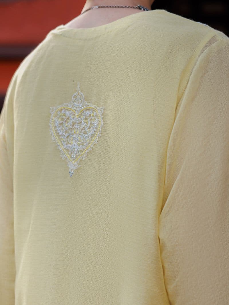 Yellow Khaddi Net Tunic thumbnail