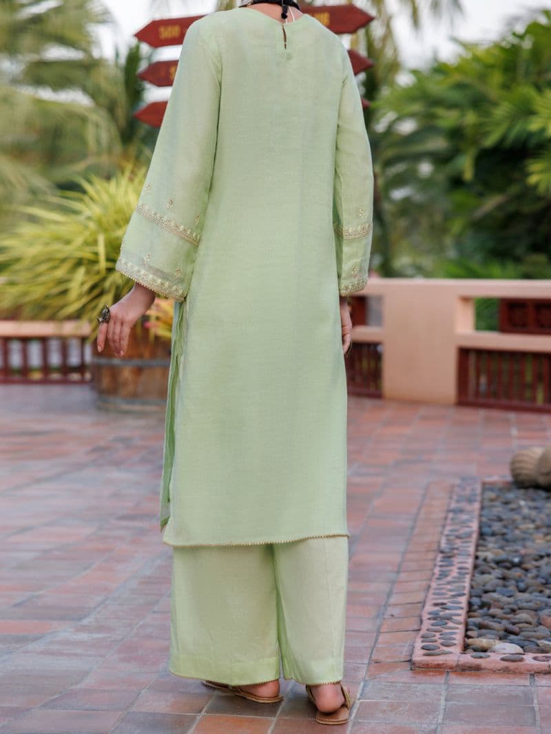 Light Green Khaddi Net Tunic thumbnail