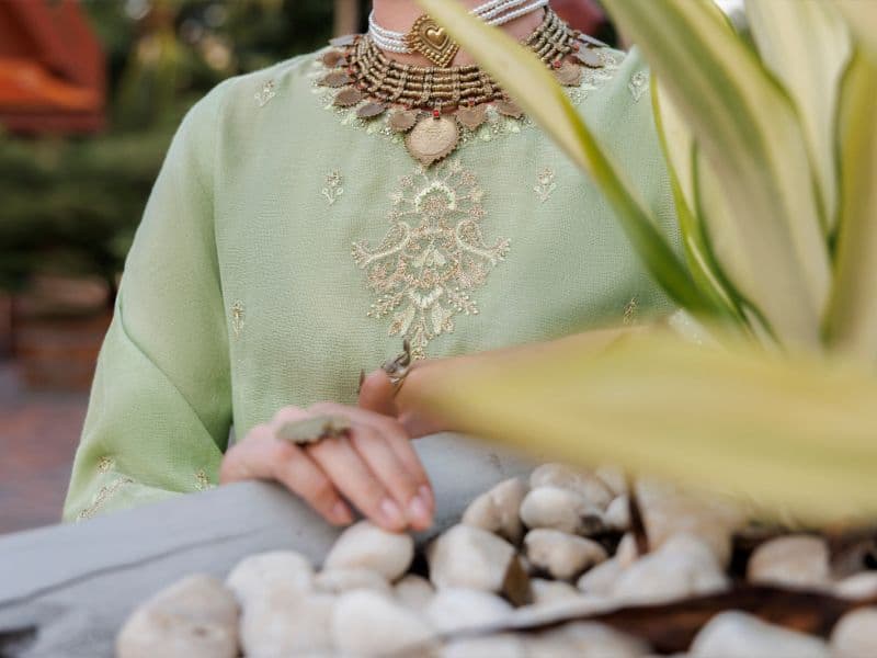 Light Green Khaddi Net Tunic thumbnail