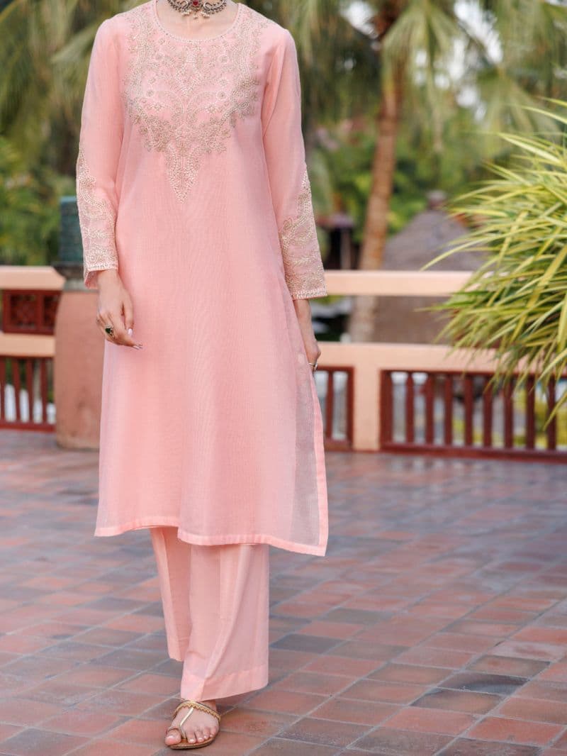 Pink Khaddi Net Tunic thumbnail