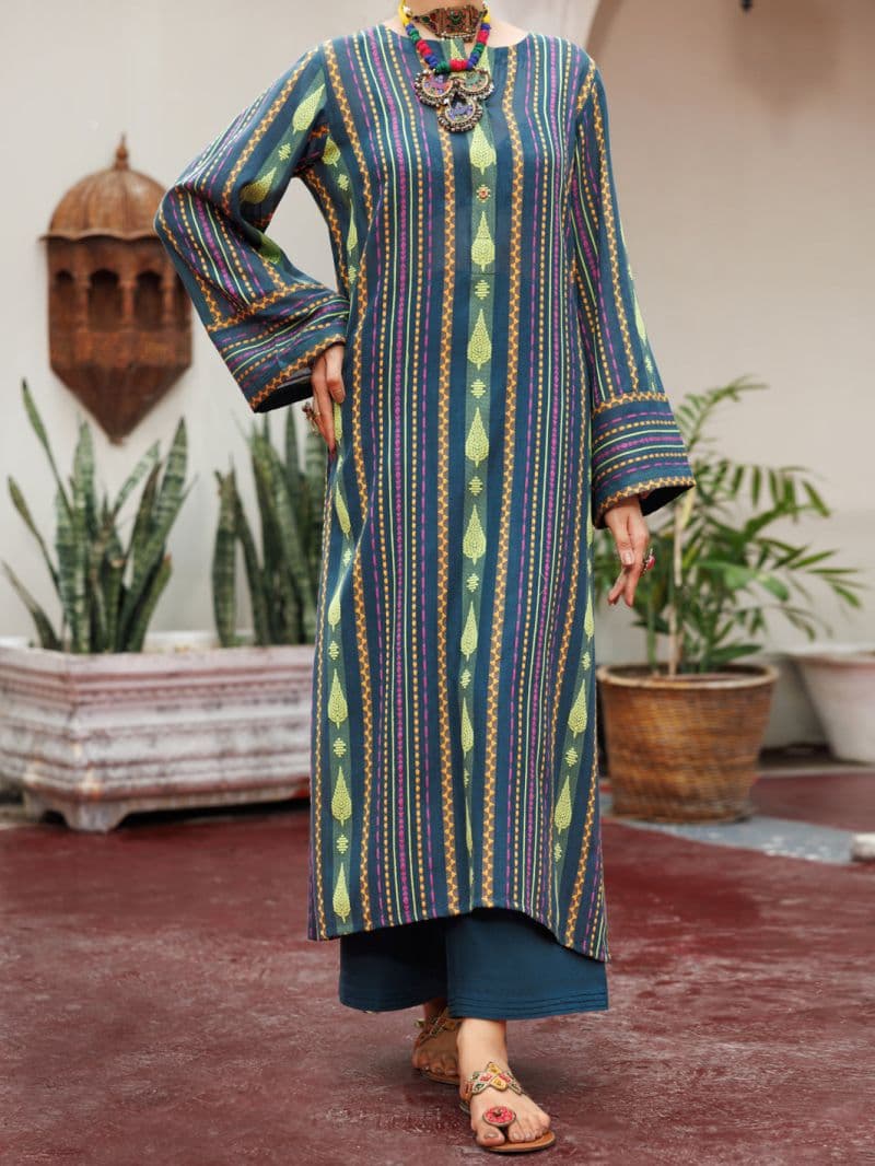 Teal Yarn Dyed Tunic thumbnail