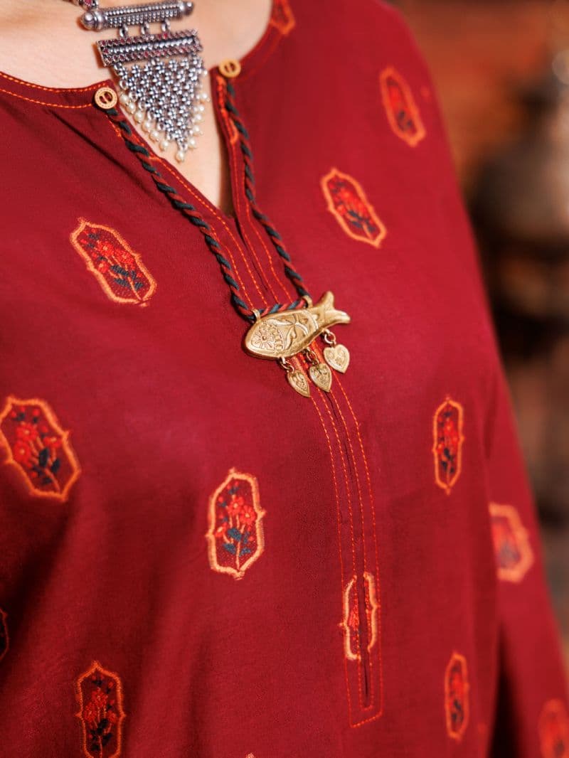 Maroon Yarn Dyed Tunic thumbnail
