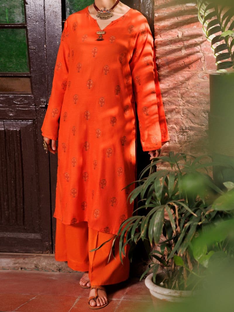 Orange Yarn Dyed Tunic thumbnail