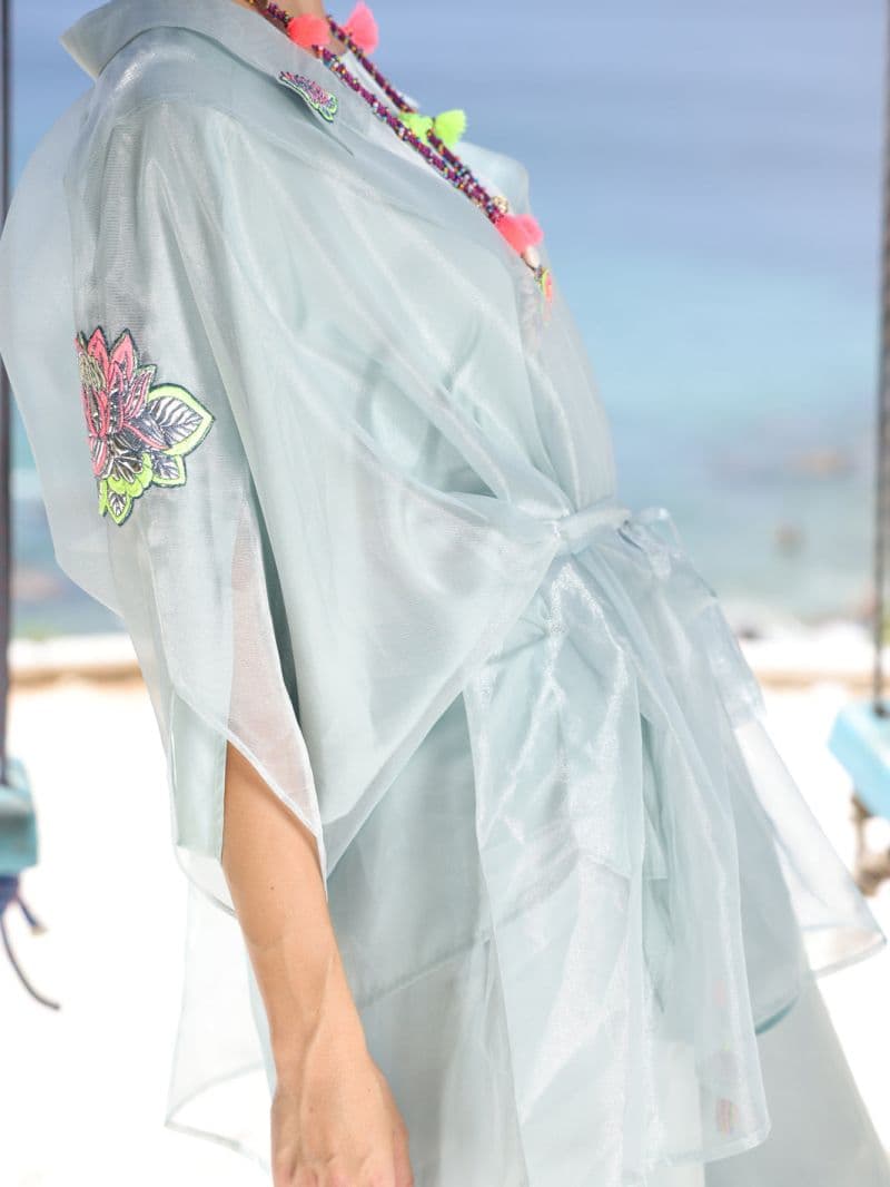Ice Blue Shimmer Net Tunic