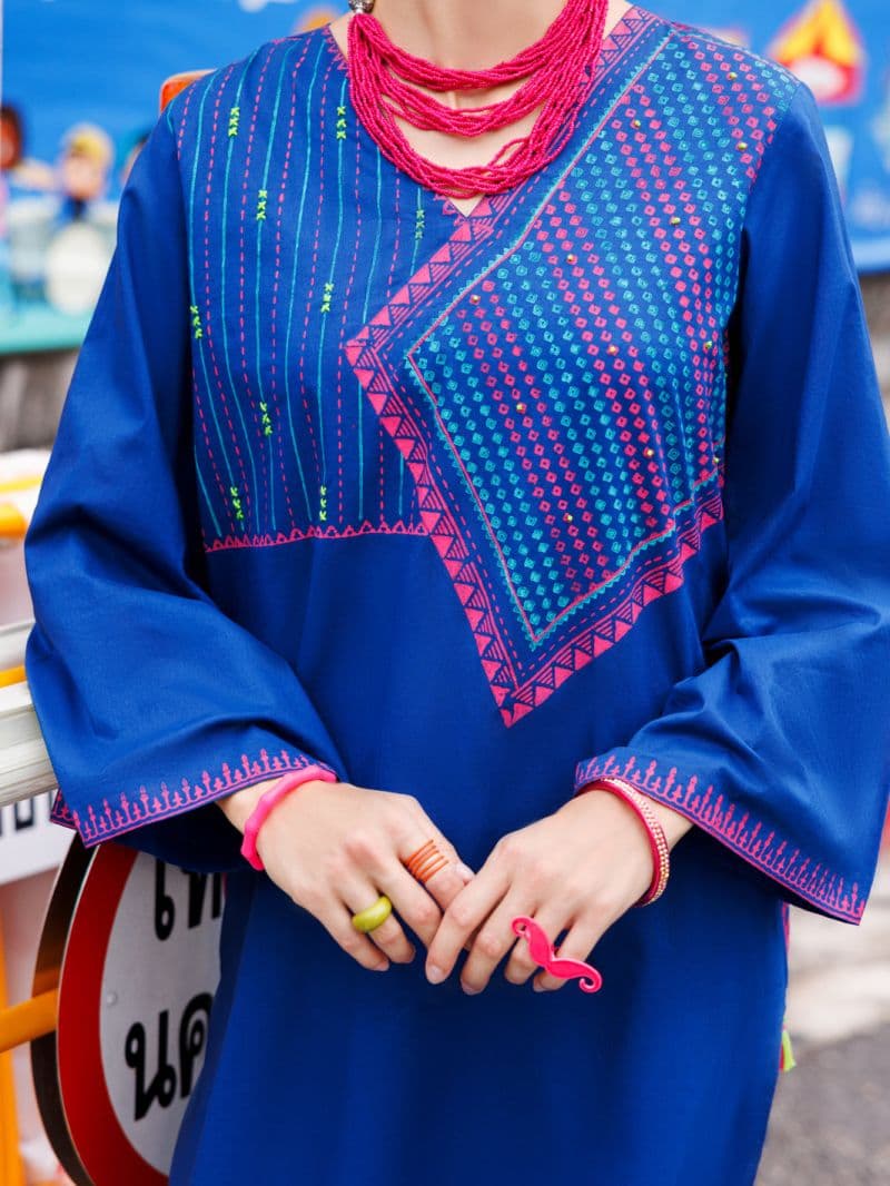 Blue Dyed Lawn Tunic thumbnail