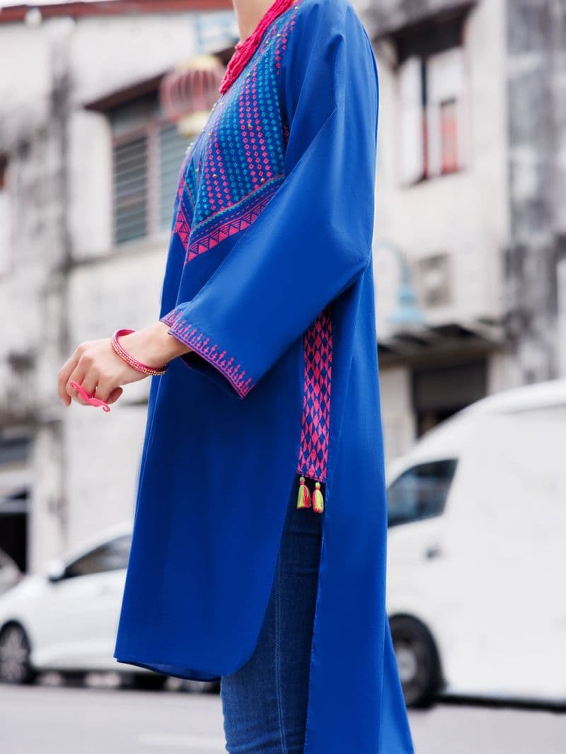 Blue Dyed Lawn Tunic thumbnail