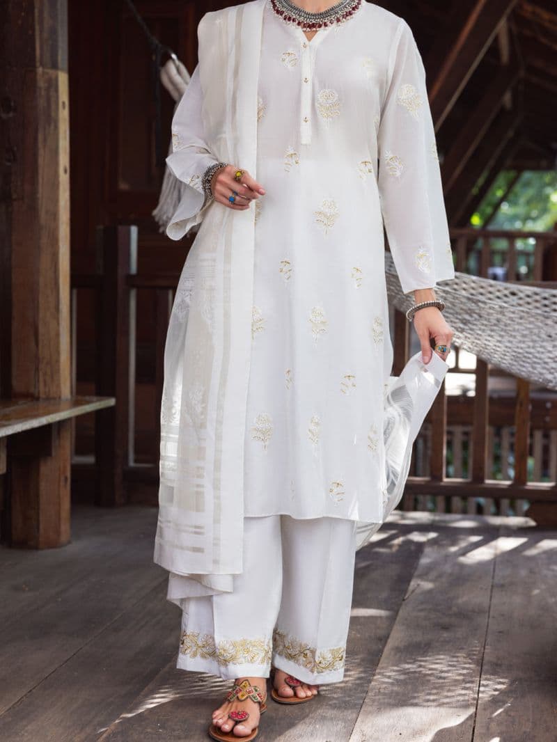 Off White Lawn Kurti