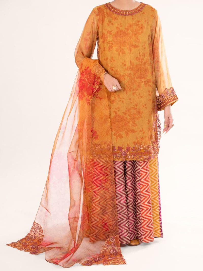 Mustard Mesuri Formal 3Pc Stitched thumbnail