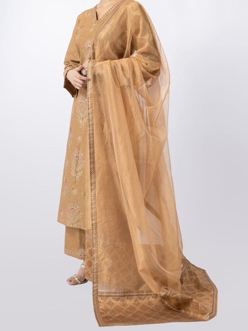 Golden Lurex Formal 3Pc Stitched thumbnail