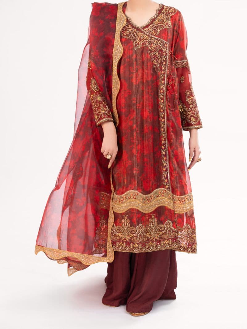 Maroon Mesuri Formal 3Pc Stitched thumbnail