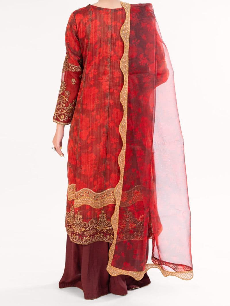 Maroon Mesuri Formal 3Pc Stitched thumbnail