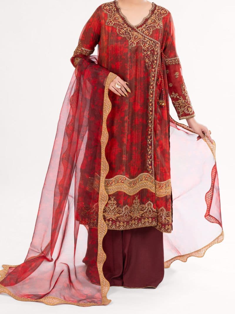 Maroon Mesuri Formal 3Pc Stitched thumbnail