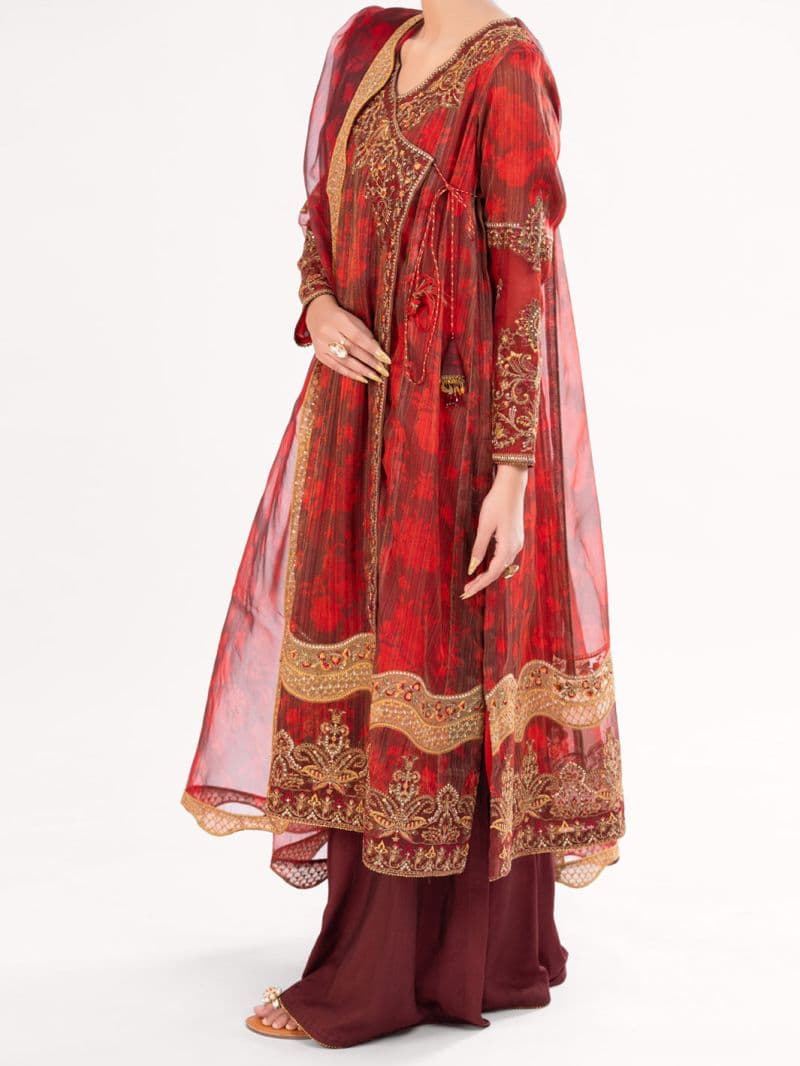 Maroon Mesuri Formal 3Pc Stitched thumbnail