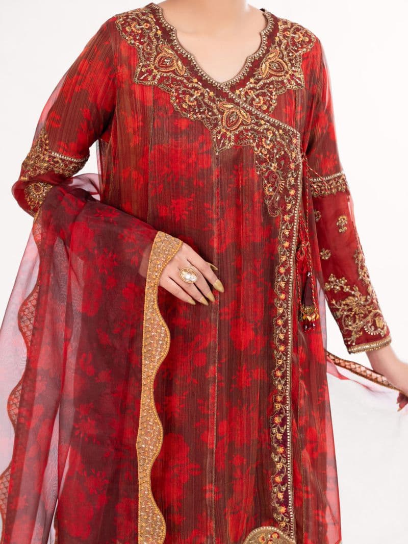 Maroon Mesuri Formal 3Pc Stitched thumbnail