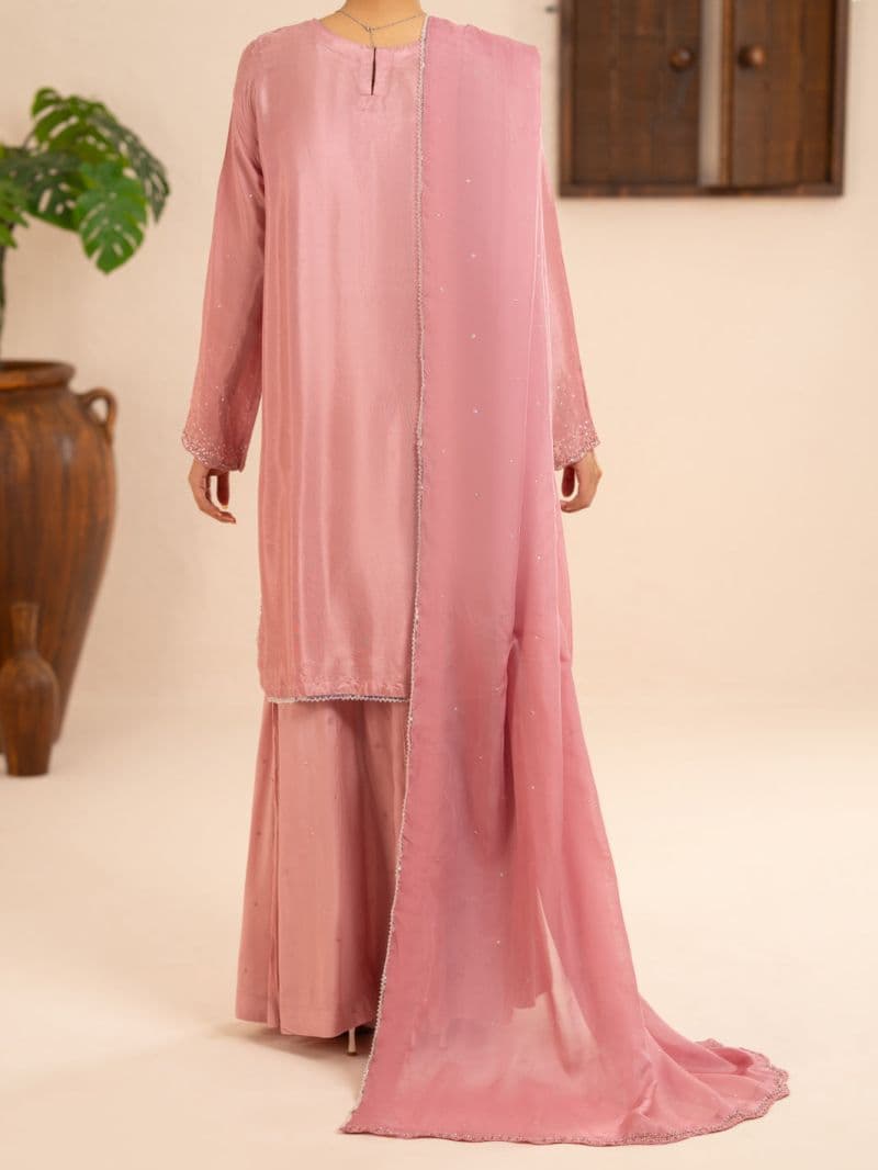 Light Pink Sheesha Silk Formal Stitched 3Pc