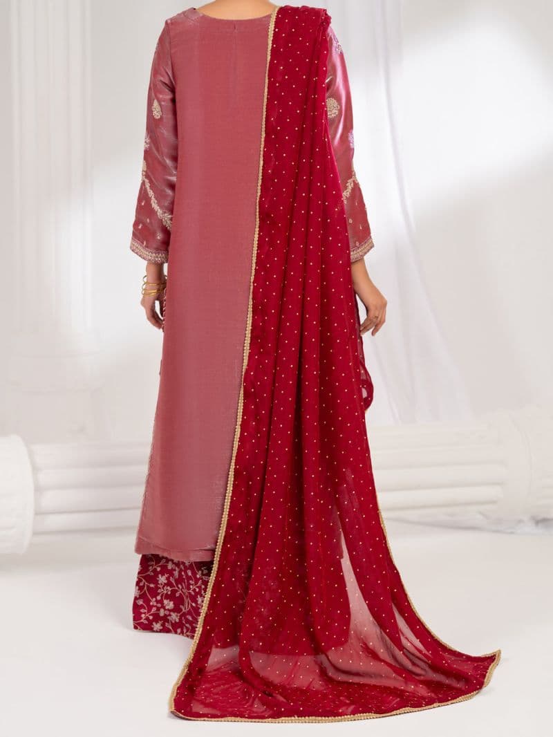 Pink Embroidered Chiffon Ready-to-Wear Suit (LS-633) thumbnail