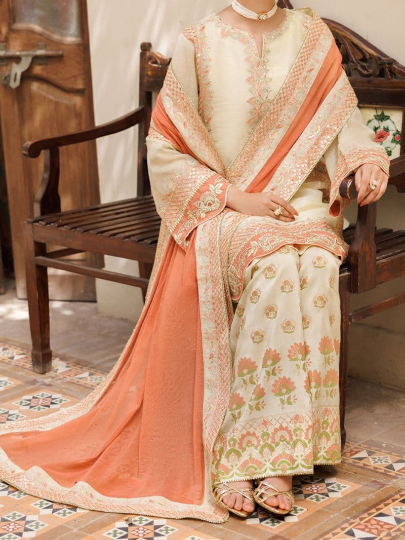 Pistachio Green Embroidered Chiffon Ready-to-Wear Suit (LS-627) thumbnail