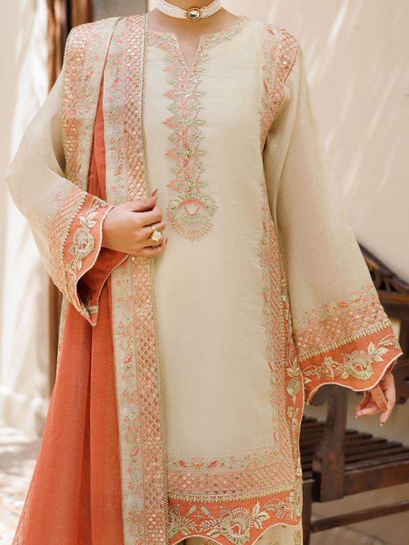 Pistachio Green Embroidered Chiffon Ready-to-Wear Suit (LS-627) thumbnail